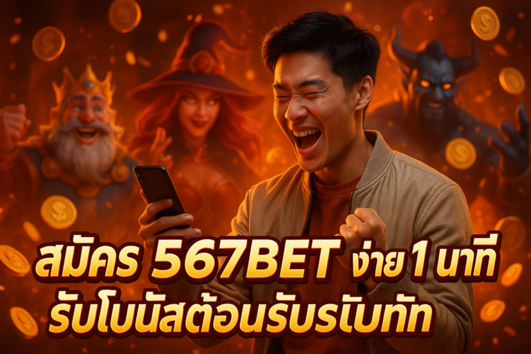 สมัคร 567BET ง่ายใน 1 นาที รับโบนัสต้อนรับทันที